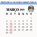 Confira as datas das sessões ordinárias de março