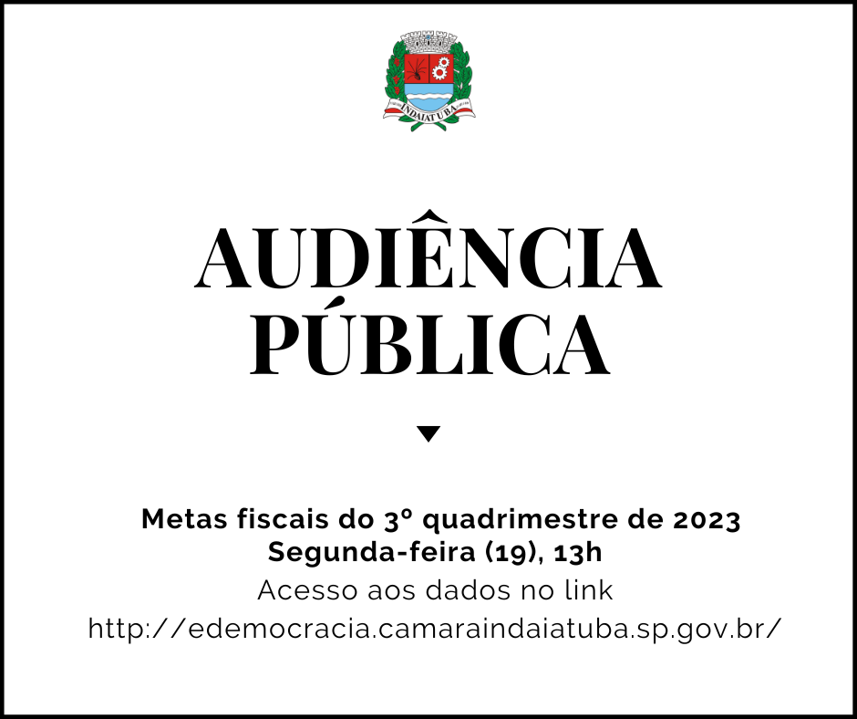 Câmara e Prefeitura disponibilizam dados das metas fiscais de 2023