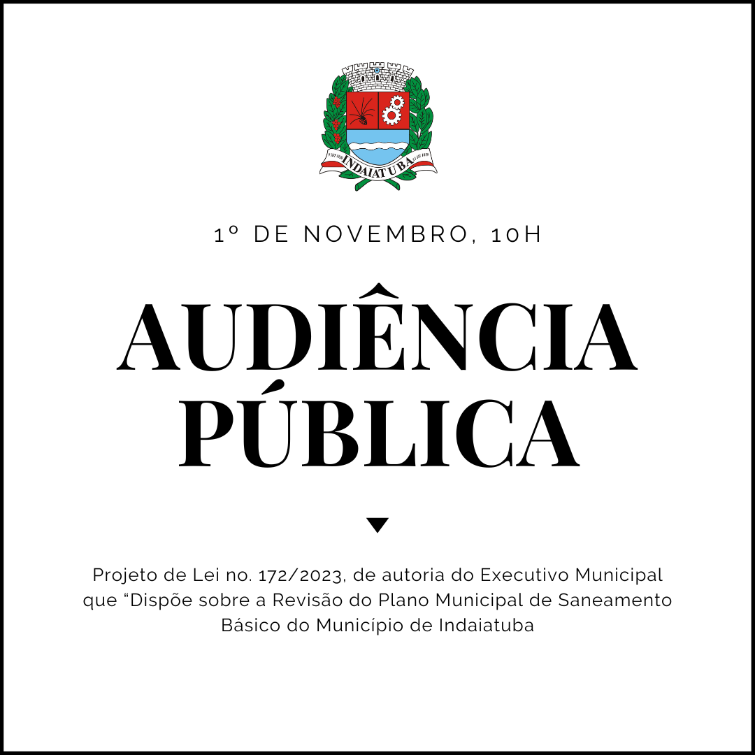 Câmara promove audiência pública do Plano de Saneamento