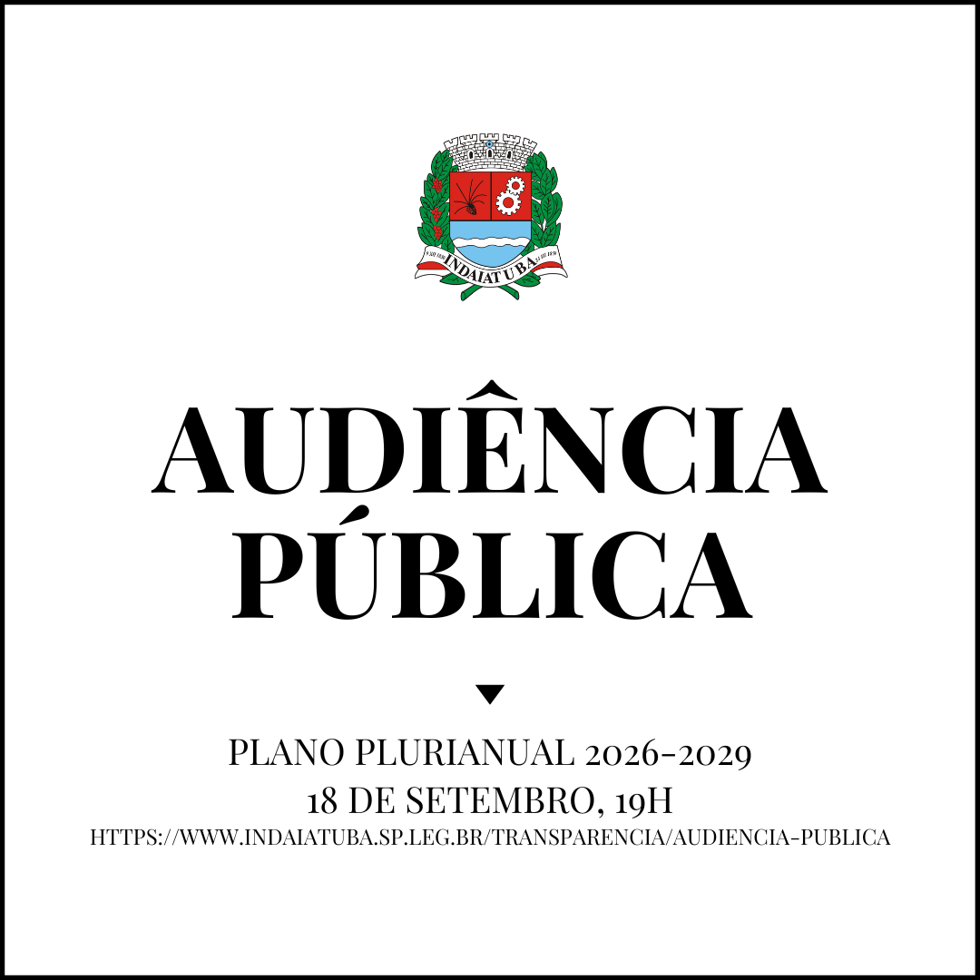 Câmara promove no próximo dia 18 audiência pública sobre o Plano Plurianual